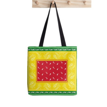 2021 Shopper Green Bandana Pattern Print Tote Bag γυναικεία τσάντα Harajuku shopper κορίτσι Τσάντα για ψώνια Shoulder Lady Canvas Bag