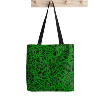 2021 Shopper Green Bandana Pattern Print Tote Bag γυναικεία τσάντα Harajuku shopper κορίτσι Τσάντα για ψώνια Shoulder Lady Canvas Bag