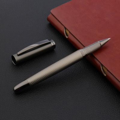 2022 m. prabanga Aukštos kokybės metalinis Rollerball Pen banginis Šlifuotas pistoletas pilkas BLACK INK signature Biuro reikmenys INK PEN
