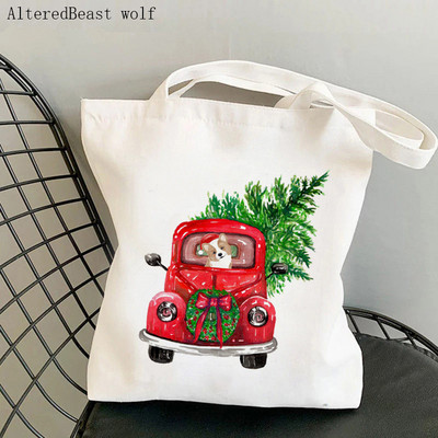 Ženska torba za kupovinu Slatka torba s kawaii printom Corgi Boba Harajuku platnena torba za kupovinu torba za djevojku Ženska torba na rame