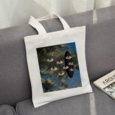 Kézitáska Női gótikus punk vászon táskák Női Eco újrafelhasználható válltáskák Harajuku Tumblr grafikus bevásárlótáska
