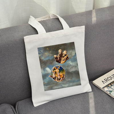 Γυναικεία γυναικεία γοτθική πανκ υφασμάτινη τσάντες τσάντες τσάντες τσάντες τσάντες ώμου οικολογικές επαναχρησιμοποιούμενες Γραφικές τσάντες αγορών Harajuku Tumblr