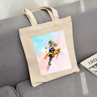 Γυναικεία γυναικεία γοτθική πανκ υφασμάτινη τσάντες τσάντες τσάντες τσάντες τσάντες ώμου οικολογικές επαναχρησιμοποιούμενες Γραφικές τσάντες αγορών Harajuku Tumblr