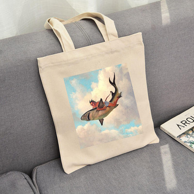 Γυναικεία γυναικεία γοτθική πανκ υφασμάτινη τσάντες τσάντες τσάντες τσάντες τσάντες ώμου οικολογικές επαναχρησιμοποιούμενες Γραφικές τσάντες αγορών Harajuku Tumblr