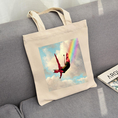 Γυναικεία γυναικεία γοτθική πανκ υφασμάτινη τσάντες τσάντες τσάντες τσάντες τσάντες ώμου οικολογικές επαναχρησιμοποιούμενες Γραφικές τσάντες αγορών Harajuku Tumblr