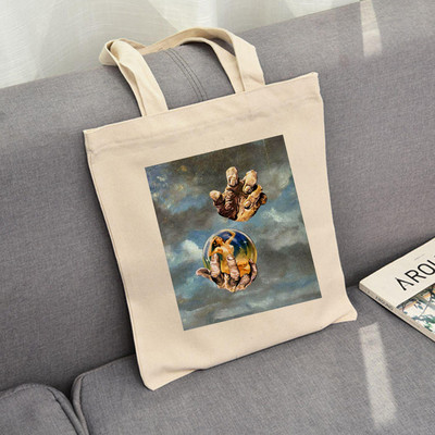 Γυναικεία γυναικεία γοτθική πανκ υφασμάτινη τσάντες τσάντες τσάντες τσάντες τσάντες ώμου οικολογικές επαναχρησιμοποιούμενες Γραφικές τσάντες αγορών Harajuku Tumblr