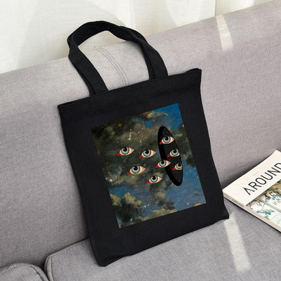 Γυναικεία γυναικεία γοτθική πανκ υφασμάτινη τσάντες τσάντες τσάντες τσάντες τσάντες ώμου οικολογικές επαναχρησιμοποιούμενες Γραφικές τσάντες αγορών Harajuku Tumblr