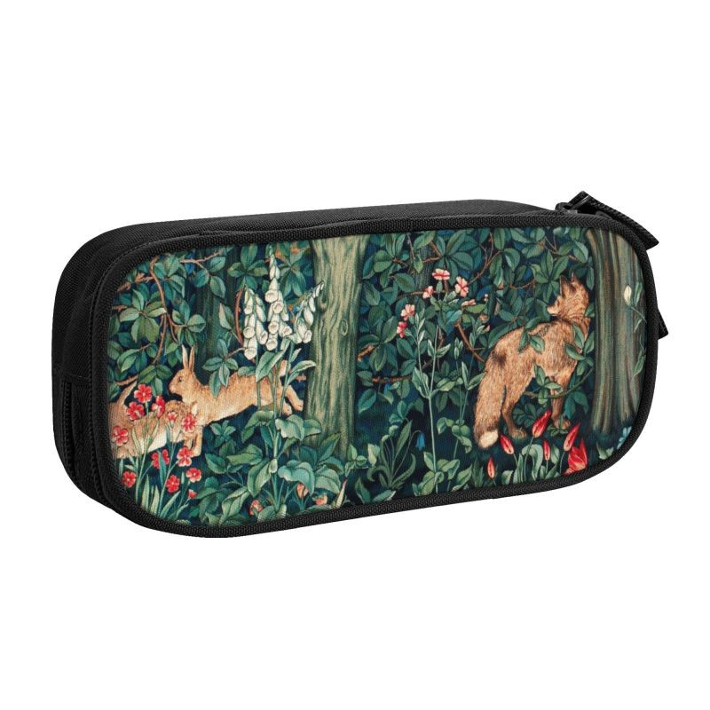 Fox and Hares by William Morris Pernice za djevojčice i dječake po narudžbi s cvjetnim tekstilnim uzorkom, kutija za olovke velikog kapaciteta, torba za pisma
