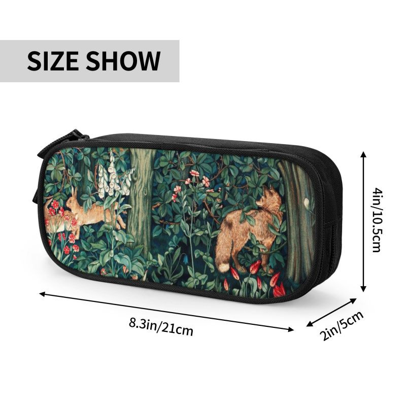 Fox and Hares by William Morris Pernice za djevojčice i dječake po narudžbi s cvjetnim tekstilnim uzorkom, kutija za olovke velikog kapaciteta, torba za pisma