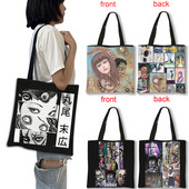 Ιαπωνικά Anime Manga Junji Ito Tomie Shintaro Kago Cartoon Τσάντα αγορών Καμβάς τσάντες τσάντας επαναχρησιμοποιήσιμες τσάντες ώμου εκτύπωσης διπλής όψης