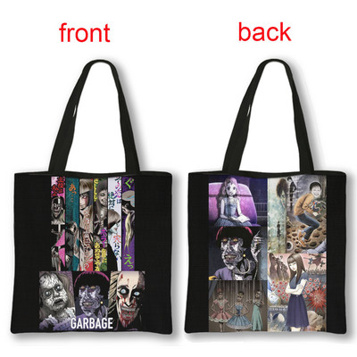 Ιαπωνικά Anime Manga Junji Ito Tomie Shintaro Kago Cartoon Τσάντα αγορών Καμβάς τσάντες τσάντας επαναχρησιμοποιήσιμες τσάντες ώμου εκτύπωσης διπλής όψης
