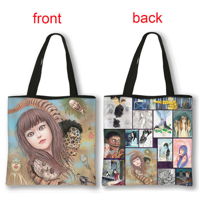 Ιαπωνικά Anime Manga Junji Ito Tomie Shintaro Kago Cartoon Τσάντα αγορών Καμβάς τσάντες τσάντας επαναχρησιμοποιήσιμες τσάντες ώμου εκτύπωσης διπλής όψης