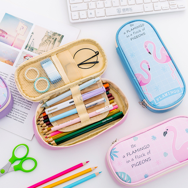 Flamingo pernica rešetka kalem kutusu Kawaii estuche escolar PU kožna pernica pernica školska pernica pernica dopisni materijal