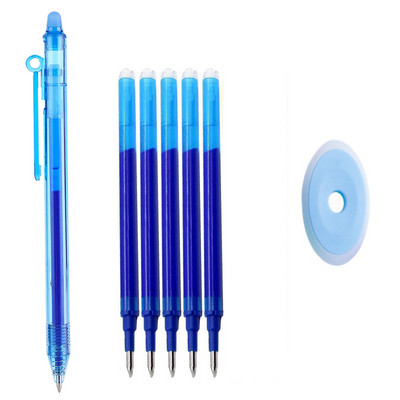 7Pcs 0,7 mm 0,5 mm Изтриваем пълнител за писалка 8 цветно мастило Миеща се дръжка Превключвател за въртене на офис аксесоари Прибираща се химикалка