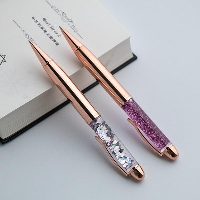 Metāla lodīšu pildspalva Quicksand Sequin Signature Pen Business Biroja dāvanu pildspalva Lodīšu pildspalva Skolas biroja piederumi Kancelejas preces Students