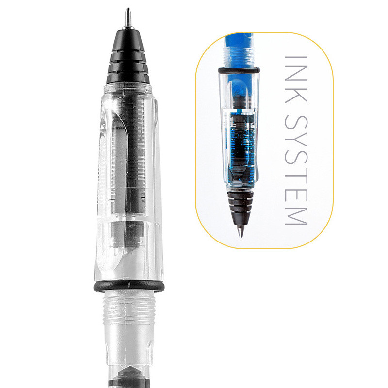 Pix transparent de tip stilou, 0,4/0,5 mm, creativ, care poate absorbi cerneală, pixuri cu bile pentru birou, școală, materiale de scris