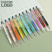 Új egyedi LOGO gyémánt golyóstoll kapacitív érintőképernyős írógél toll gravírozott szöveggel ajándék toll Iskolai diáklevélpapír