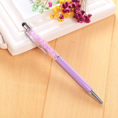 Új egyedi LOGO gyémánt golyóstoll kapacitív érintőképernyős írógél toll gravírozott szöveggel ajándék toll Iskolai diáklevélpapír