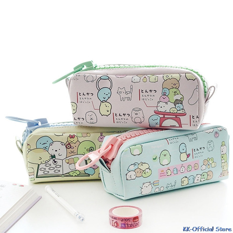 Slatka i kawaii životinjska školska pernica s patentnim zatvaračem od PU kože, velika torba za pohranu, pernica za uredski materijal za studente