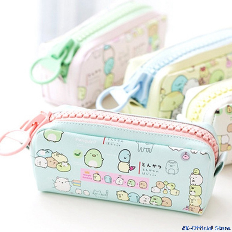 Slatka i kawaii životinjska školska pernica s patentnim zatvaračem od PU kože, velika torba za pohranu, pernica za uredski materijal za studente