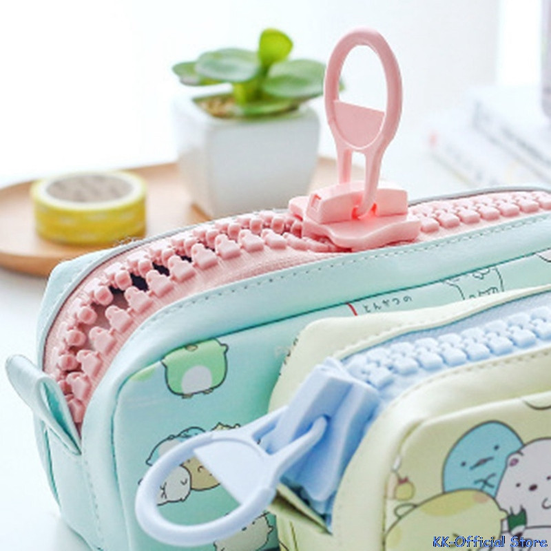 Slatka i kawaii životinjska školska pernica s patentnim zatvaračem od PU kože, velika torba za pohranu, pernica za uredski materijal za studente