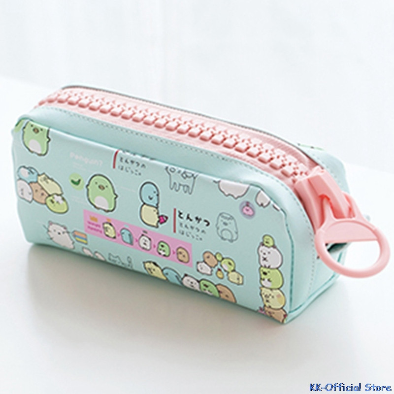Slatka i kawaii životinjska školska pernica s patentnim zatvaračem od PU kože, velika torba za pohranu, pernica za uredski materijal za studente