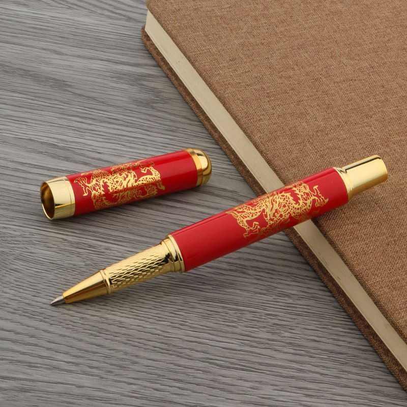 1kom visokokvalitetna metalna keramička olovka Kineska slika 0,5 MM crna tinta s punjenjem Roler olovka za pisanje