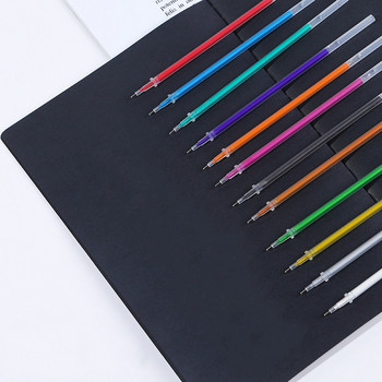12 цвята/комплект Химикалка Гел химикалка Highlight Refill Rod Color Ink Full Shinning Refill Писалка за рисуване Ученик Цветна писалка за рисуване
