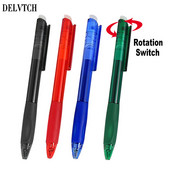 DELVTCH 0,7 mm 0,5 mm izbrisivo punjenje za olovku, plava crna ručka s tintom u 8 boja, ured, škola, rotacijski prekidač, uvlačiva izbrisiva gel olovka