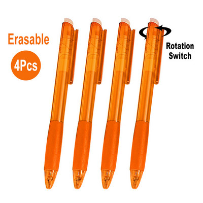 DELVTCH 0,7 mm 0,5 mm izbrisivo punjenje za olovku, plava crna ručka s tintom u 8 boja, ured, škola, rotacijski prekidač, uvlačiva izbrisiva gel olovka