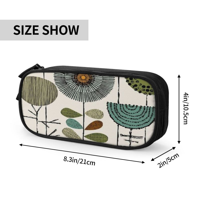 Orla Kiely skandináv virágos művészeti ceruza toll lány fiúknak, nagy tárolóhely század közepén, modern ceruzatasak iskolai kiegészítők