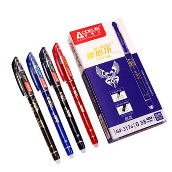 Комплект изтриваеми химикалки Синьо черно цветно мастило Изтриваеми пълнители Пръчки Миещи се дръжки Писане за училищни канцеларски материали