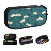 Cutie pentru creion West Highland White Terrier și fundă personalizată Kawaii pentru băieți, cutie de creion pentru câine Westie, de mare capacitate, școală pentru elevi