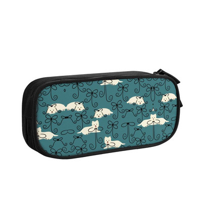 Cutie pentru creion West Highland White Terrier și fundă personalizată Kawaii pentru băieți, cutie de creion pentru câine Westie, de mare capacitate, școală pentru elevi