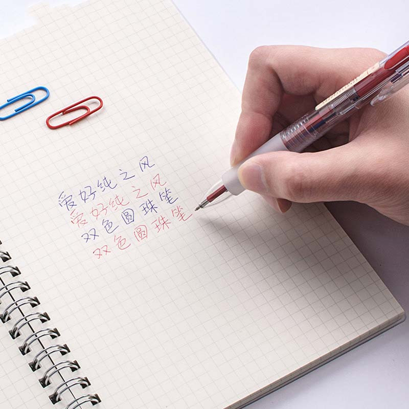 3Pcs/Lot Kemijske olovke s plavom/crvenom tintom od 0,5 mm Kreativne 2 u 1 višebojne kemijske olovke za učenike Uredski pribor za pisanje