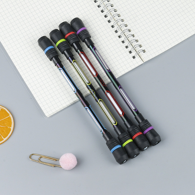 1PC creativ Spin Pen Jocuri cu rotație aleatorie Pixuri cu gel Cadou Jucărie pentru studenți Pix confortabil de presare Penspinning Pen Gel Cerneală Pixuri cool