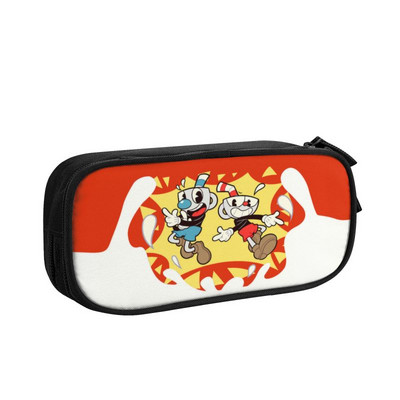 Χαριτωμένη μολυβοθήκη Cuphead Mugman για κορίτσι αγόρι μεγάλης χωρητικότητας Devil Video Game Pencil Box Σχολικά αξεσουάρ