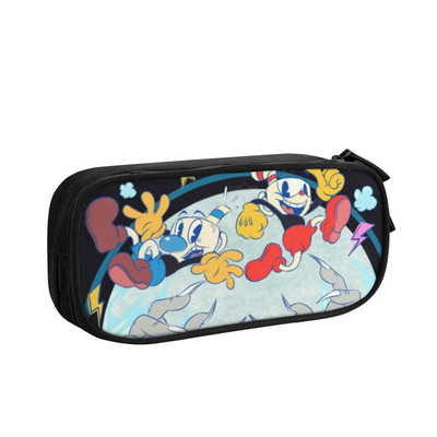 Χαριτωμένη μολυβοθήκη Cuphead Mugman για κορίτσι αγόρι μεγάλης χωρητικότητας Devil Video Game Pencil Box Σχολικά αξεσουάρ