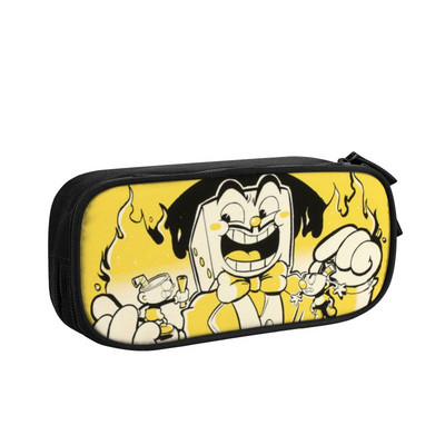 Χαριτωμένη μολυβοθήκη Cuphead Mugman για κορίτσι αγόρι μεγάλης χωρητικότητας Devil Video Game Pencil Box Σχολικά αξεσουάρ