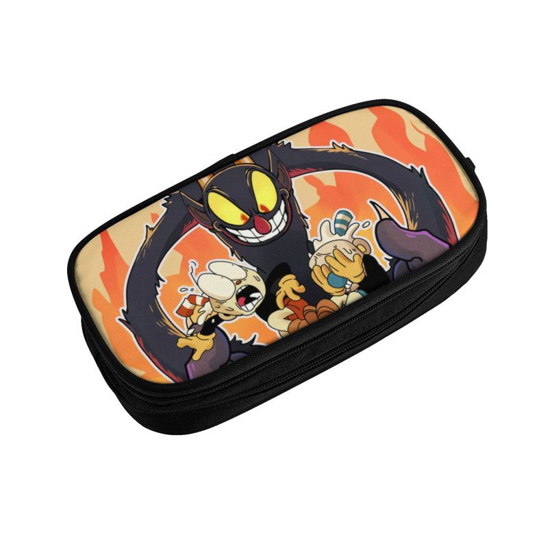 Χαριτωμένη μολυβοθήκη Cuphead Mugman για κορίτσι αγόρι μεγάλης χωρητικότητας Devil Video Game Pencil Box Σχολικά αξεσουάρ