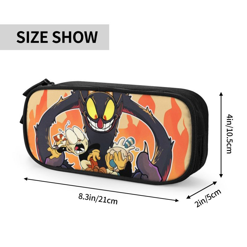 Χαριτωμένη μολυβοθήκη Cuphead Mugman για κορίτσι αγόρι μεγάλης χωρητικότητας Devil Video Game Pencil Box Σχολικά αξεσουάρ