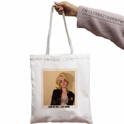 Lana Del Rey Modne ručne torbice Torbe na rame Ležerna kupovina Djevojačka torbica Ženska elegantna platnena torba Eko torba Torba za višekratnu upotrebu