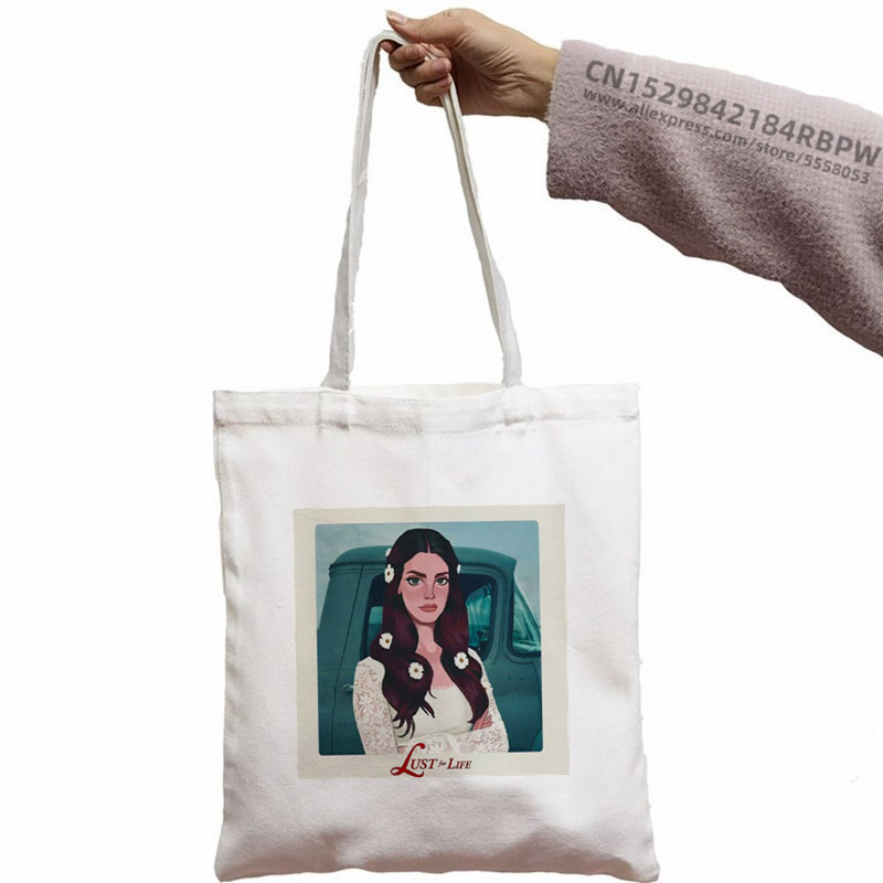 Lana Del Rey Modne ručne torbice Torbe na rame Ležerna kupovina Djevojačka torbica Ženska elegantna platnena torba Eko torba Torba za višekratnu upotrebu