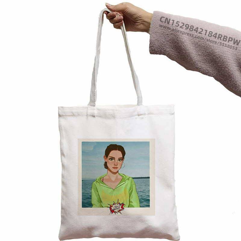 Lana Del Rey Modne ručne torbice Torbe na rame Ležerna kupovina Djevojačka torbica Ženska elegantna platnena torba Eko torba Torba za višekratnu upotrebu