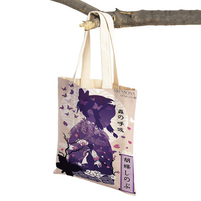 Demon Slayer Lady ostukotid Jaapani Anime Korduvkasutatav kokkupandav ökolõuend Naiste ostukott Multifilmi reisikäekott