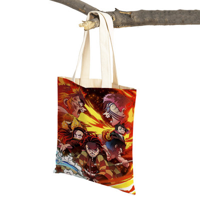 Demon Slayer Lady ostukotid Jaapani Anime Korduvkasutatav kokkupandav ökolõuend Naiste ostukott Multifilmi reisikäekott