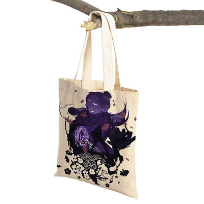 Demon Slayer Lady ostukotid Jaapani Anime Korduvkasutatav kokkupandav ökolõuend Naiste ostukott Multifilmi reisikäekott