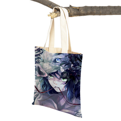 Demon Slayer Lady ostukotid Jaapani Anime Korduvkasutatav kokkupandav ökolõuend Naiste ostukott Multifilmi reisikäekott