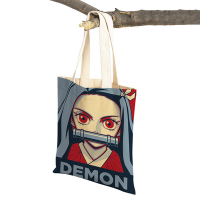Demon Slayer Lady ostukotid Jaapani Anime Korduvkasutatav kokkupandav ökolõuend Naiste ostukott Multifilmi reisikäekott