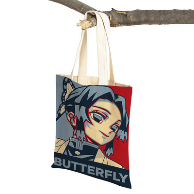 Demon Slayer Lady ostukotid Jaapani Anime Korduvkasutatav kokkupandav ökolõuend Naiste ostukott Multifilmi reisikäekott